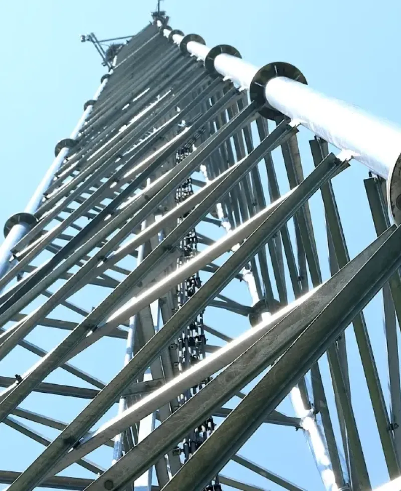 Helical tower looking up.