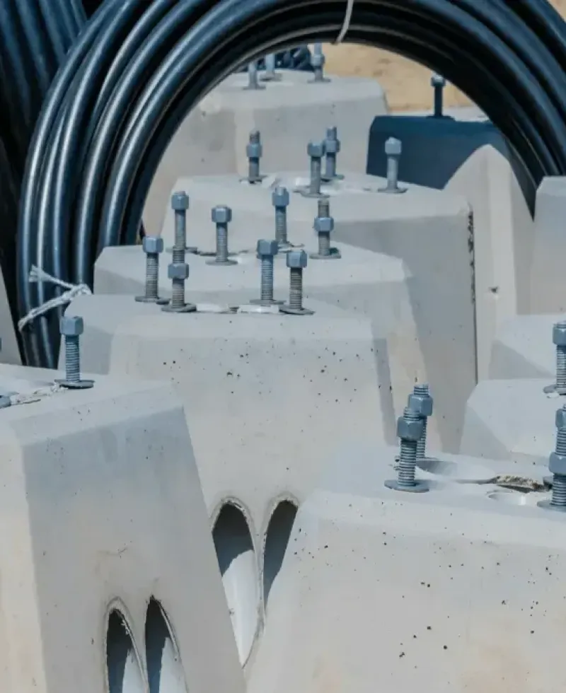 Helical piles like this are used in foundation stabilization.