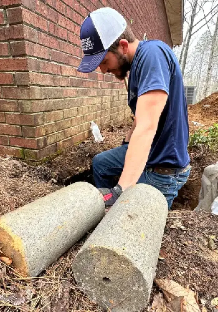 Installing piers in Knoxville.
